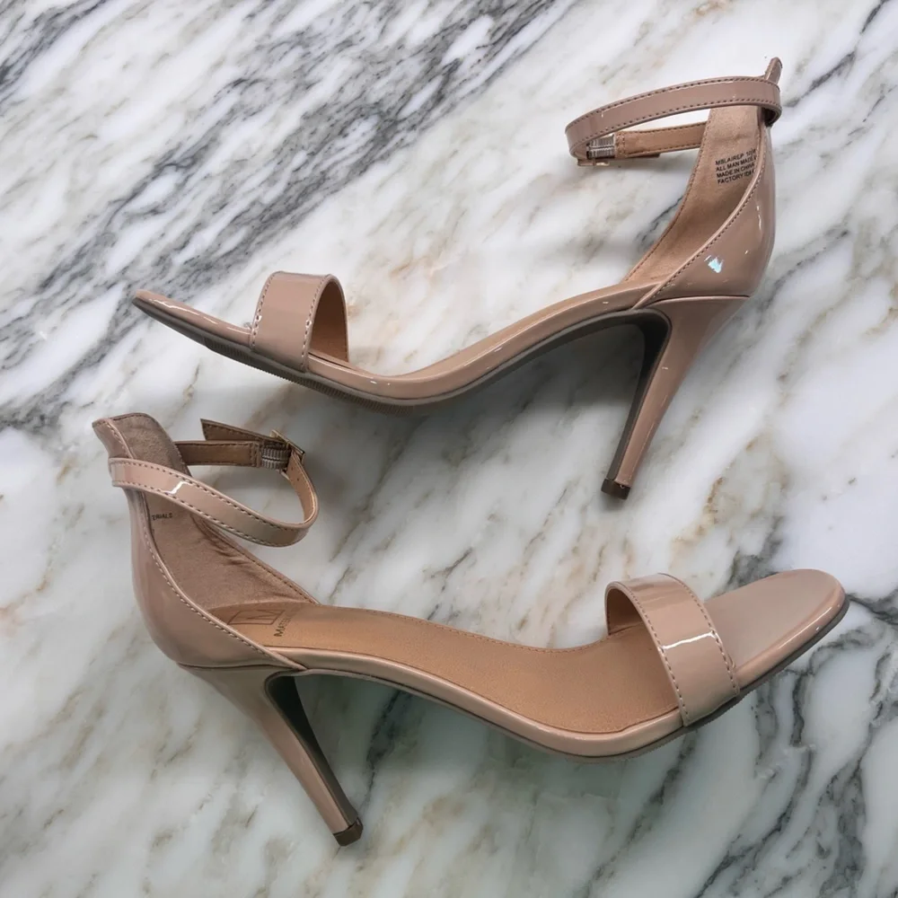 NEW! Material Girl Blaire Two-Piece Dress Sandals Nude Heels Various Sizes - Picture 3 of 8
